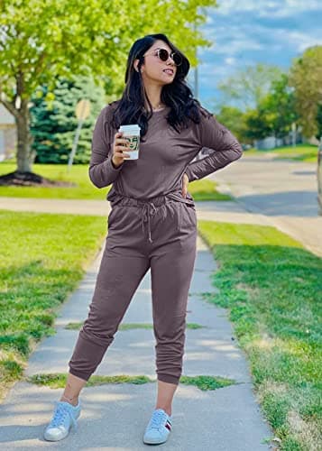 PRETTYGARDEN Women's Crewneck Pullover & High Waisted Pants Set