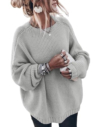 Oversized Women's Casual Knitted Sweater with Mock Neck