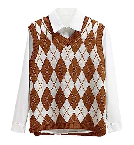 Lailezou Women's V Neck Knit Sweater Vest