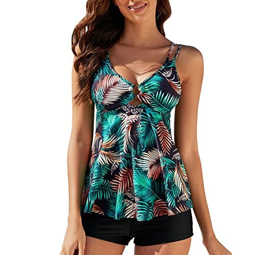 Maidsgop Women's High Waist Printed Strappy Bikini Set