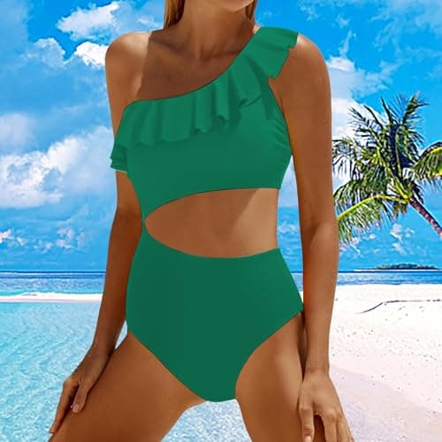 Women's Solid Color Tummy Control Monokini Swimsuit