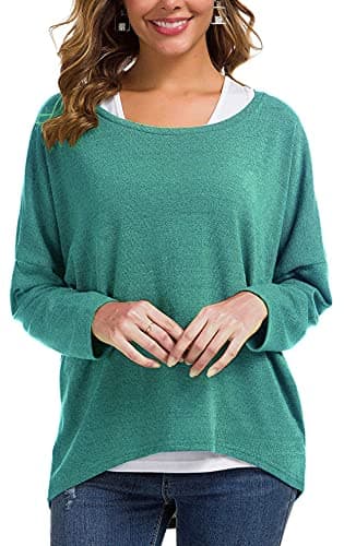 UGET Women's Oversized Batwing Sleeve Pullover Casual Top
