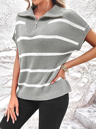 Viottiset Women's Sleeveless Striped Sweater Shirt