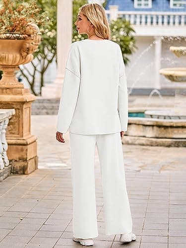 MEROKEETY Women's Long Sleeve Knit Sweater & Pants Set