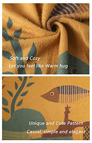 YESNO Women's Oversized Christmas Sweater with Graphic Print Casual Loose Knit Top S01