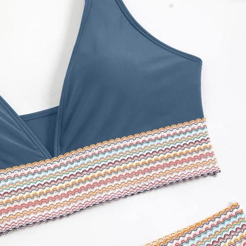 Cethrio Plus Size High Waisted Tummy Control Swimsuit