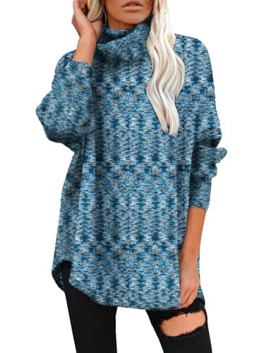 DOROSE Women's Oversized Turtleneck Long Sleeve Knit Tunic Sweater
