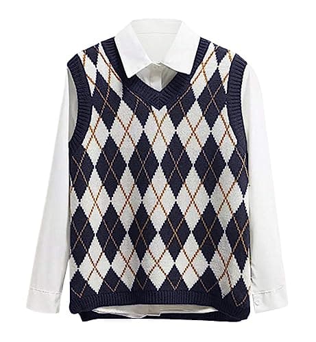 Lailezou Women's V Neck Knit Sweater Vest