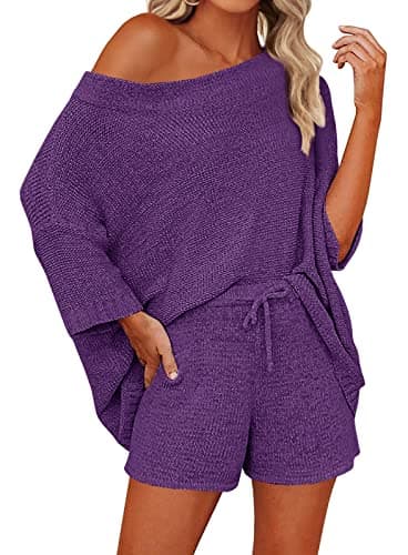 Mafulus Women's 2-Piece Knit Top and Shorts Set