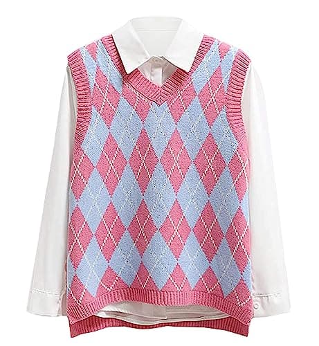 Lailezou Women's V Neck Knit Sweater Vest