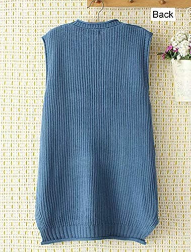FTCayanz Women's Cable Knit Button Down Sweater Vest Outwear