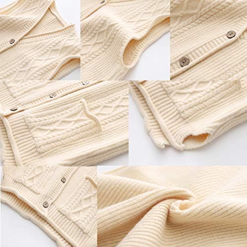 Minibee Women's Casual Sleeveless V-Neck Cardigan with Pockets