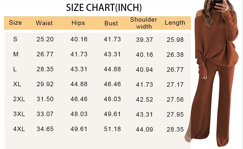 Linsery Women's 2-Piece Knit Sweater and Wide Leg Pants Set