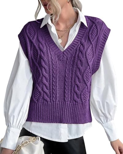 Lueluoye Women's V-Neck Sleeveless Knit Sweater Vest