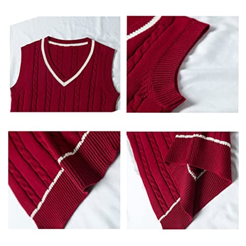Jinghuiyue Women's Classic V-Neck Stripe Knit Sleeveless Top