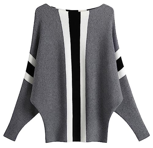 FULIER Women Oversized Batwing Sleeve Knitted Sweater Top