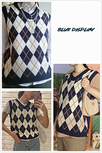 Lailezou Women's V Neck Knit Sweater Vest