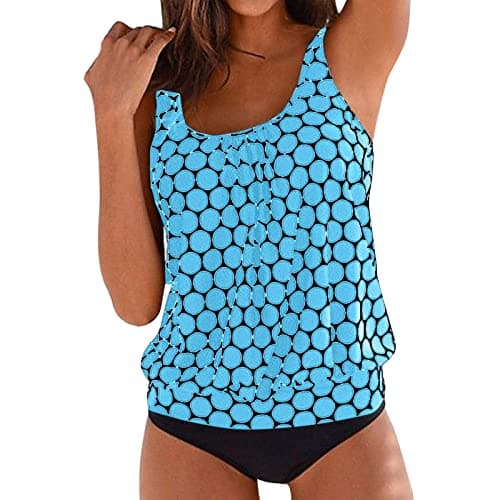 Modest Black Bottom Tankini Swimsuits for Women