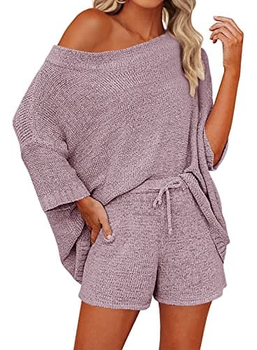 Mafulus Women's 2-Piece Knit Top and Shorts Set