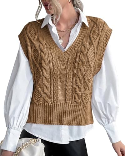 Lueluoye Women's V-Neck Sleeveless Knit Sweater Vest