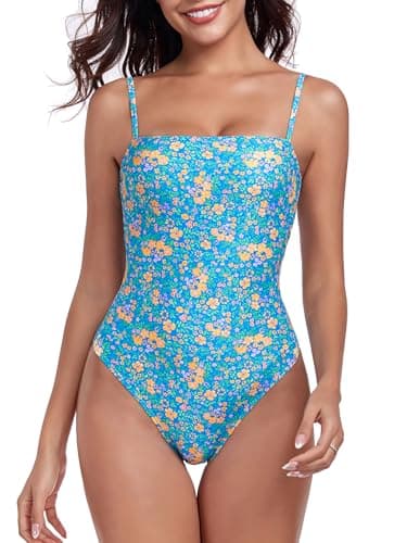 Women's Bandeau One Piece Swimsuits by RELLECIGA