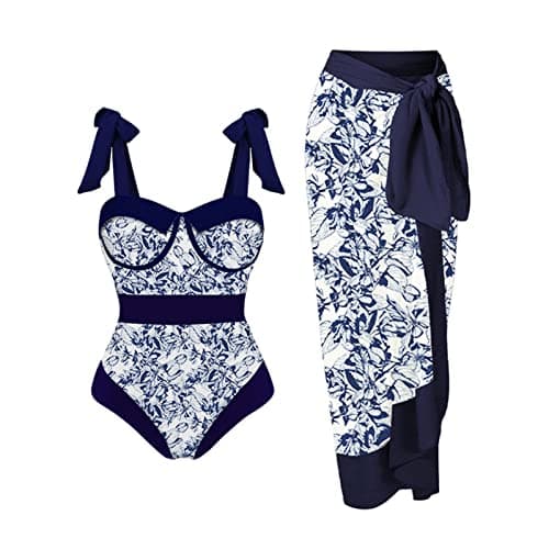 Plus Size Pretty Print Tankini Swimsuit for Women