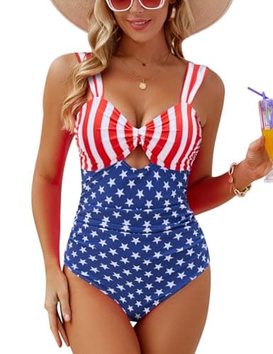 VIMPUNEC Women's High-Waisted Tummy Control One-Piece Swimwear