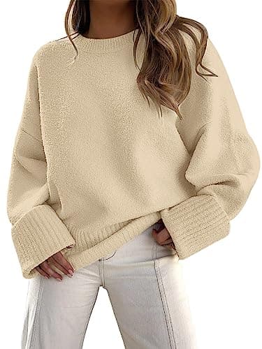 LILLUSORY Women's Oversized Fuzzy Chunky Warm Pullover Sweater