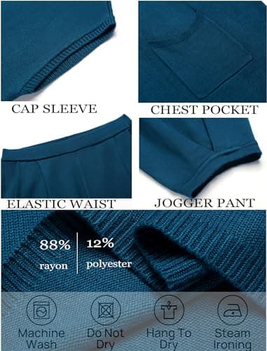 Ekouaer Women's 2-Piece Lounge Set: Cap Sleeve Tops & Jogger Pants