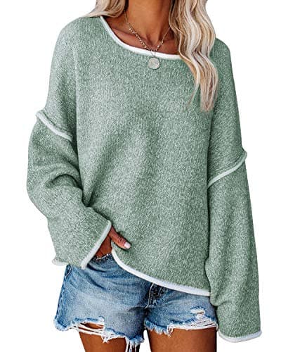 SALENT Women's Casual Oversized Chunky Knit Sweater Outfit Tops