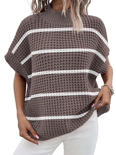 Women's Pink Mock Neck Batwing Sweater for a Relaxed Fit