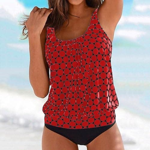 Modest Black Bottom Tankini Swimsuits for Women