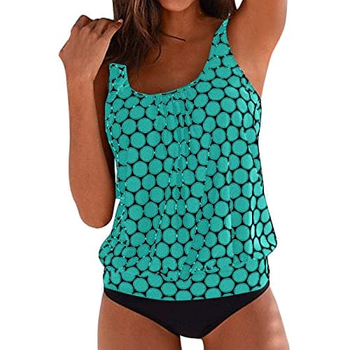 Modest Black Bottom Tankini Swimsuits for Women