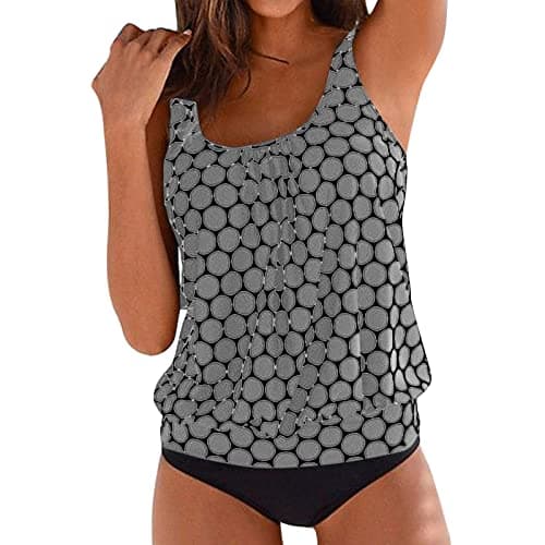 Modest Black Bottom Tankini Swimsuits for Women