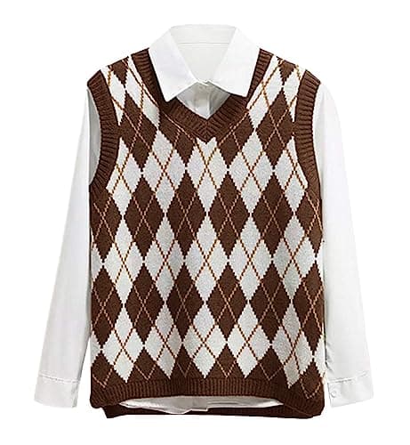 Lailezou Women's V Neck Knit Sweater Vest