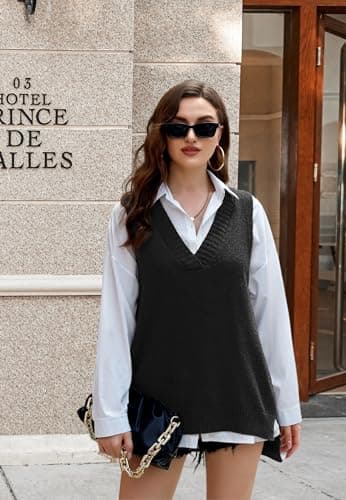 Women's Oversized Knitted Sweater Vest for Fall 2024