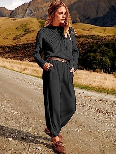 ANRABESS Women's Two-Piece Knit Loungewear Set
