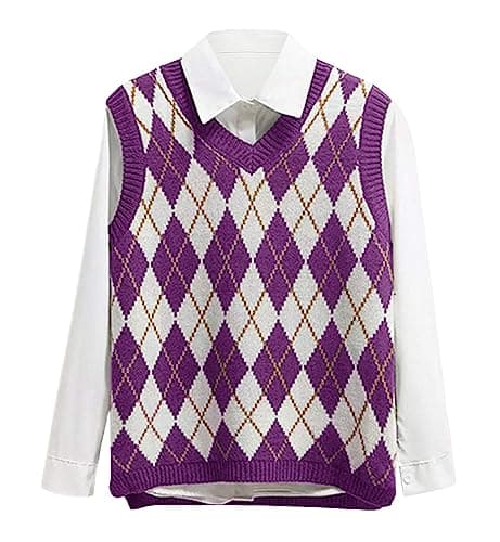 Lailezou Women's V Neck Knit Sweater Vest