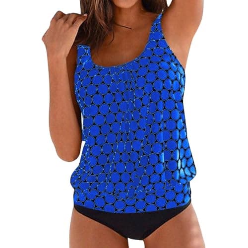 Modest Black Bottom Tankini Swimsuits for Women