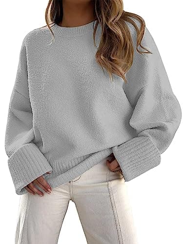 LILLUSORY Women's Oversized Fuzzy Chunky Warm Pullover Sweater