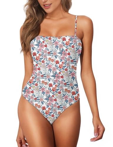 Women's Tummy Control Square Neck One Piece Swimsuit