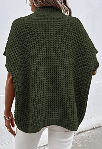 Viottiset Women's Oversized Short Batwing Sleeveless Knit Sweater Vest