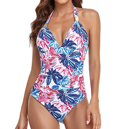 Maidsgop Women's High Waist Printed Strappy Bikini Set