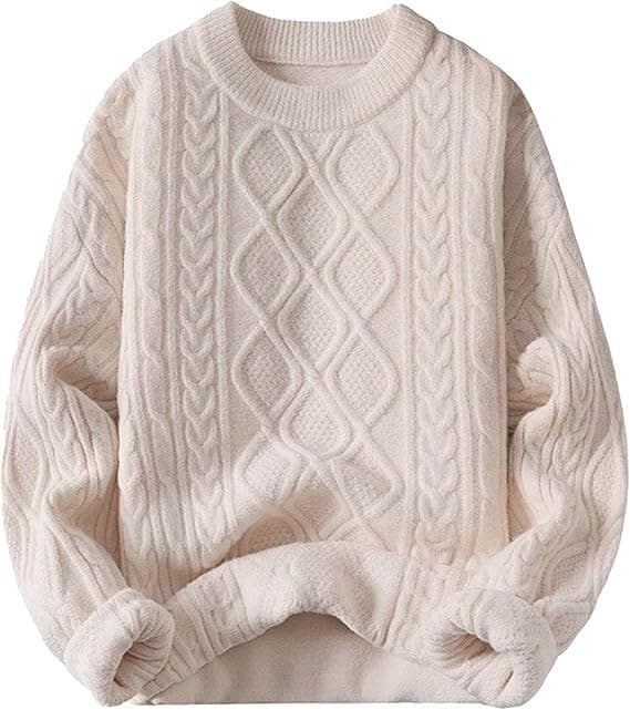 Vamtac Oversized Cable Knit Sweater Casual Loose Top