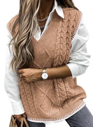 Oversized Women's V-Neck Sleeveless Sweater Vest