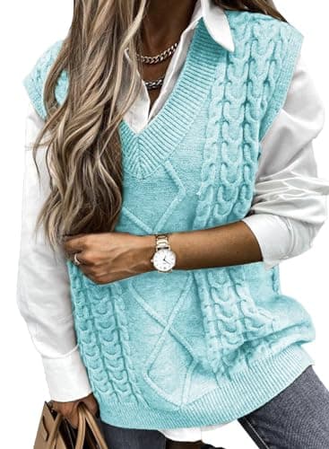Oversized Women's V-Neck Sleeveless Sweater Vest