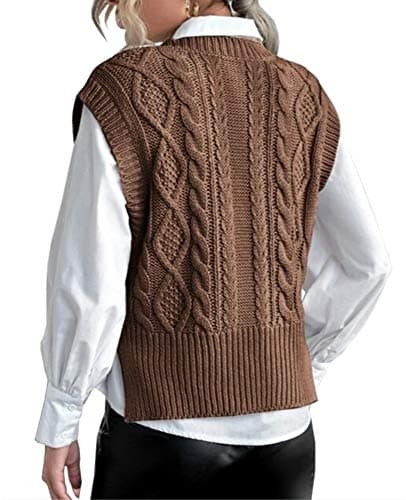 Lueluoye Women's V-Neck Sleeveless Knit Sweater Vest