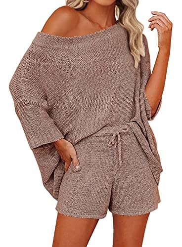 Mafulus Women's 2-Piece Knit Top and Shorts Set