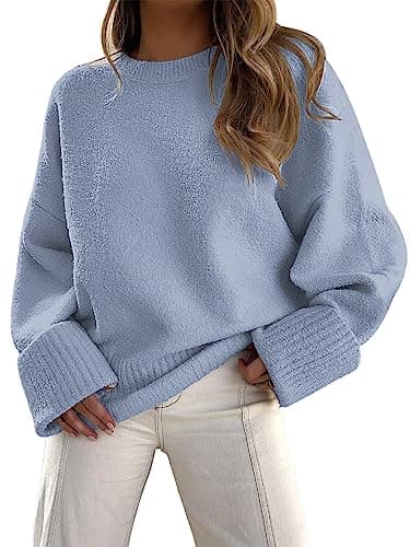 LILLUSORY Women's Oversized Fuzzy Chunky Warm Pullover Sweater