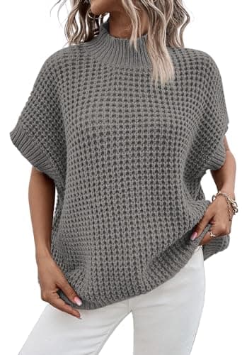 Women's Pink Mock Neck Batwing Sweater for a Relaxed Fit